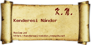 Kenderesi Nándor névjegykártya