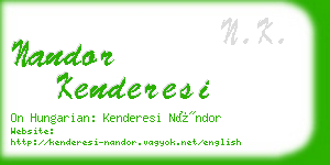 nandor kenderesi business card